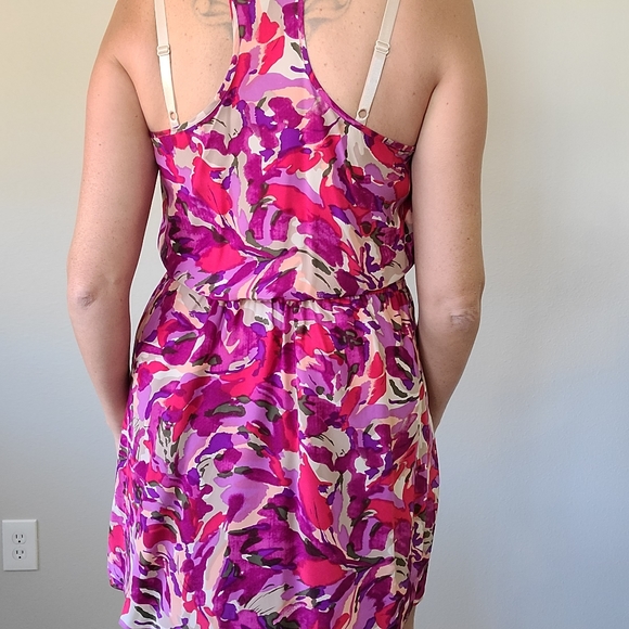 Parker silk ruffle watercolor floral mini dress - Picture 8 of 14